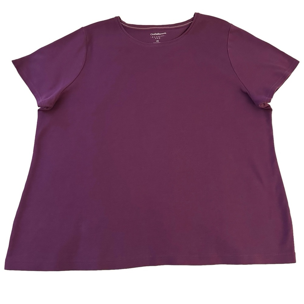 Croft & Barrow Dark Purple Short Sleeve The Classic Tee Size 1X